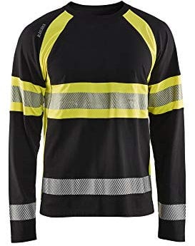 BLÅKLÄDER Hi Vis t-Shirt Long Sleeves Men L Black/Yellow