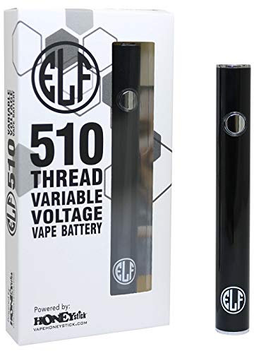 HoneyStick Vape Pen Battery Starter Kit Rechargeable for 510 Thread Cartridges Elf Stick USB Variable Voltage 400 mAh Vaporizer for CBD and Thick Oil Electronic Vaporizer No Nicotine
