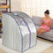 1000W, Sauna Portatile, Sauna a infrarossi, 4 piastre riscaldanti a infrarossi + 36 pietre di tormalina (argento)