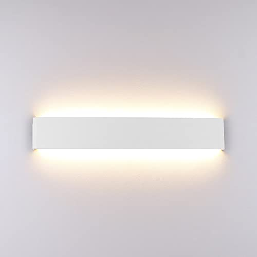 Klighten Wandleuchte LED Innen,16W, Moderne Wandbeleuchtung, 51cm,Up Down Wandlampe,Warmweiß LED Innen Wandstrahler für Schlafzimmer, Wohnzimmer, Treppen und Badezimmer,Weiß