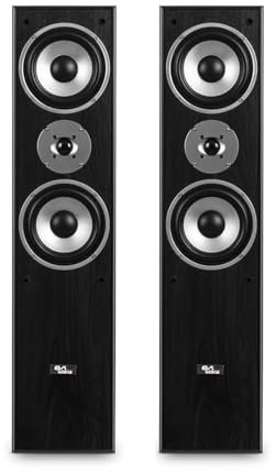 Evidence Acoustics Paire d'enceintes HiFi/Home-Cinéma EA700-BK - 2x500W PMPO - Bass Reflex à 3 Voies - Noir - Câble 5M