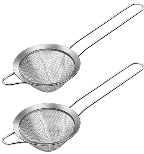 Hongtellor Cocktail Strainer, 2 Pack Stainless Steel Cocktail Sieve Tea Strainer, Bar Cocktail Strainer Filtering Tool (23x8.5)
