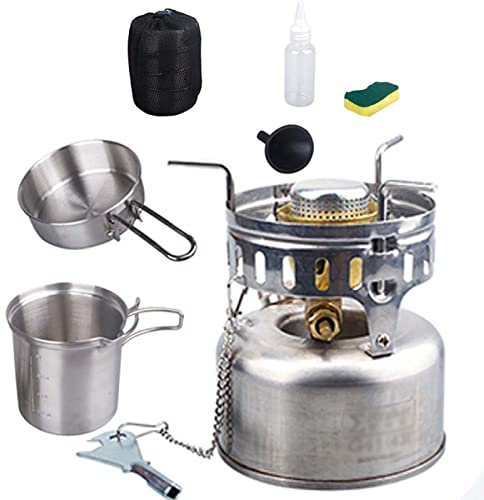 YSYW Fornello da Campeggio, Bruciatore A Benzina da Campeggio Mini Fornello da Campeggio Fornello A Benzina Portatile con Borsa per Il Campeggio Picnic Escursionismo,G43