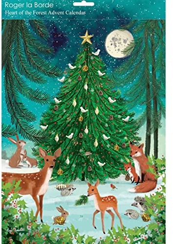 Christmas Advent Calendar Heart Of The Forest | Animal Advent Calendar Traditional Advent Calendar | Christmas Tree Picture Advent Calendar Paper Advent Calendar