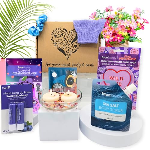 HOME SPA Coffret Cadeau Femme, Coffret de Bain et de Soins, Cadeau Spa Femme, Cadeau pour Elle, Fête des Mères, Noël, Anniversaire (Bleu)