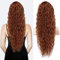 FLUFYMOOZ Ponytail Extension Pferdeschwanz Haarverlängerung, 66 cm, Bohemian-Stil, Pferdeschwanz Haarverlängerung mit Kordelzug für Frauen, langer lockiger, gewellter Pferdeschwanz(Kupferrot)