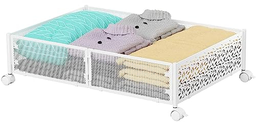 Tsuchiya Unterbettschubladen Mit Rollen | Metall Unterbettkommode Kleideraufbewahrung | Unterbett Aufbewahrungsbehälter Decken Organisator | Aufbewahrungsbox Für Bettwäsche, Kleidung Und Schuhe