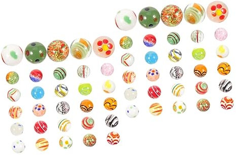 COHEALI 60 Pcs Boule De Verre Faite À La Main Mini Vase À Fleurs Perles De Couleur Embellissements De Fleurs Rondes en Verre Billes Perles De Verre Perles Assorties Décors