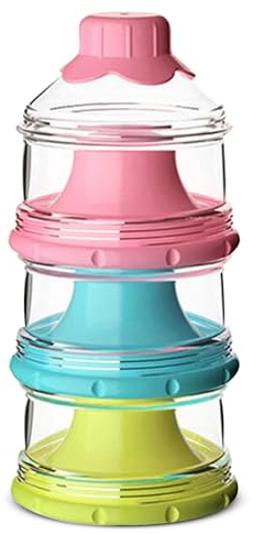 Vicloon Dispensador Leche en Polvo Bebé,Dispensador Leche Polvo con 3 Compartimentos,Dispensador Cajas Apilables de Fórmula para Bebé,Contenedores de Aperitivos para Frutas,Dosificador de Leche Polvo