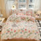 GETIYA Romantisch Blume Bettwäsche 135x200 Baumwolle Bettwäsche Mädchen Damen Blumen Muster Bettbezug Einzelbett Weiß Rosa Bettwäsche Teenager Mädchen mit 1 Reißverschluss Kissenbezug 80x80