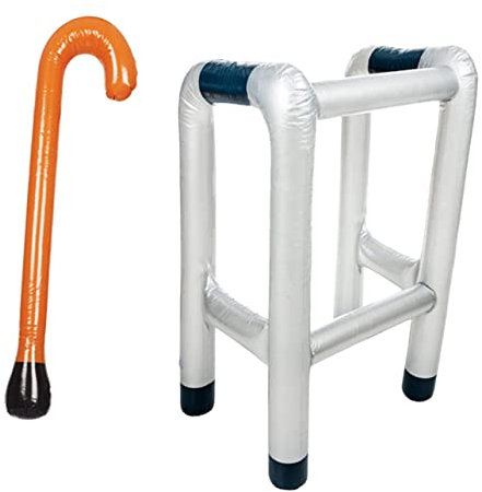BESTonZON 2pcs Blow up Walking Stick Blow up Zimmer Frame Zimmer Frame Blow up Party The Frame Walking Sticks Funny Birthday Cards for Men Stag Party Canes Frames Inflatable Crutch