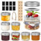 VORHOT 8pcs Tarros de Cristal Pequeños, 120ml Mini Mason Jars, Botes Hermeticos Cristal con Tapa Dividida a Rosca, Tarros Conservas para Avena Durante la Noche, Yogur, Mermelada, Miel