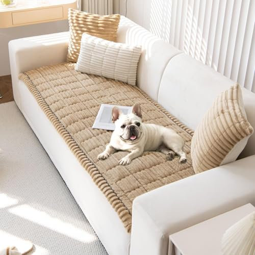 LiveGo Sofabezüge waschbar, Flauschige Couchbezüge für Haustiere, Hundematte, Möbelschutzbezug, Rutschfester Sofabezug für 1 2 3-Sitzer, Haustiermatte, Bettcouchbezug