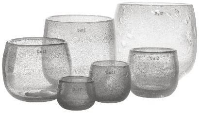 Dutz Pot Clear Bubbles | mundgeblasens Glas | versch. Grössen |Windlciht, Vase,Übertopf (H 26 cm D 30 cm)