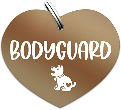 Soulhorse Souldogs Hundemarke mit Gravur - Schöner Anhänger für Hundehalsband Geschirre, Halsbänder & Leinen für Hunde Dog Tag mit Gravur Hundezubehör (Bodyguard, Bronze)