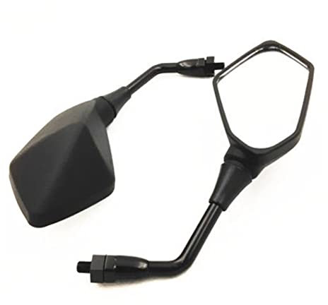 2X Black Pentagon Side Rear View Mirrors Motorcycle Compatible With Kawasaki Z1000 750 ZRX1100 ER6B ER-6N Zephyr 1100 750