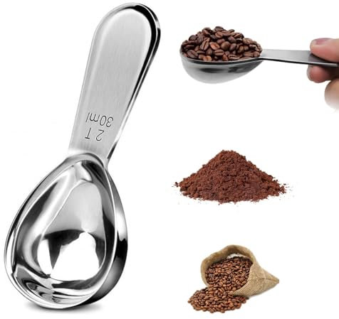 Stainless Steel Coffee Spoons Short Handles,Coffee Scoop,Coffee Spoon,Coffee Scoop for Ground Coffee,Coffee Measuring Spoon,Suitable for Ground Coffee, Beans, Powder, Espresso (30ml)