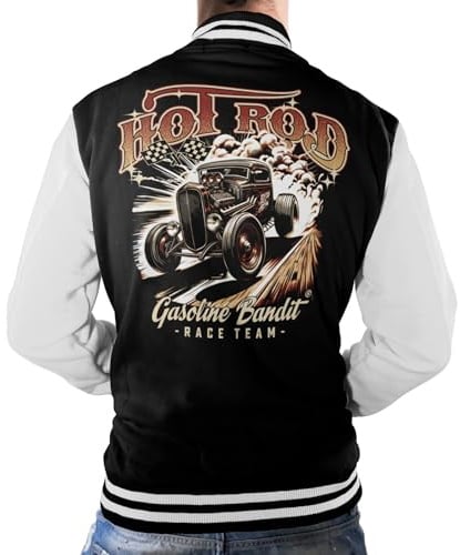 Gasoline Bandit Rockabilly Baseball College Jacke - Hot Rod Race Team