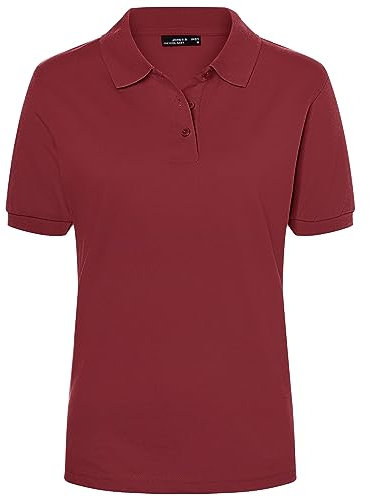 James & Nicholson Damenpolo Classic - Piqué-Poloshirt mit gestrickten Bündchen | Farbe: Wine | Grösse: L