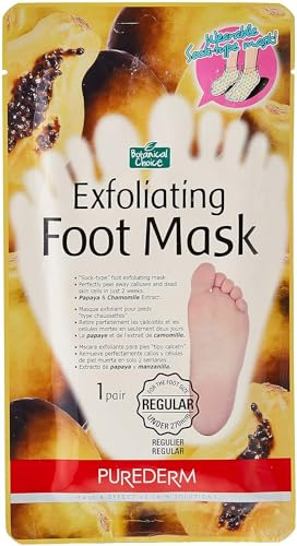 Purederm Exfoliating Foot Mask Peels Away Calluses and Dead Skin in 2 Weeks (Regular) (1 Pack)