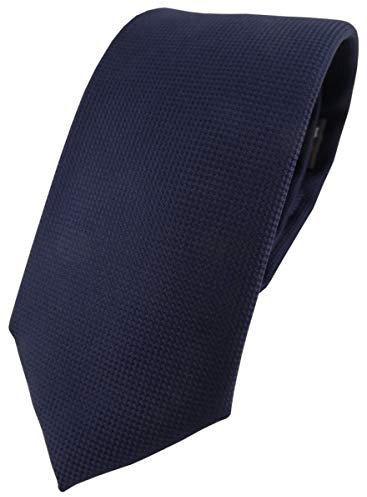 TigerTie Modische Designer Krawatte in marine dunkelblau fein gepunktet