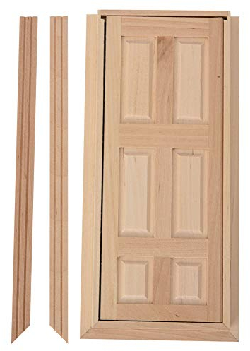 1 : 12 Puppenhausmöbel Modelltür, Miniaturmöbel Unlackierte Holztür für Puppen DIY Puppenhausmöbel Zubehör