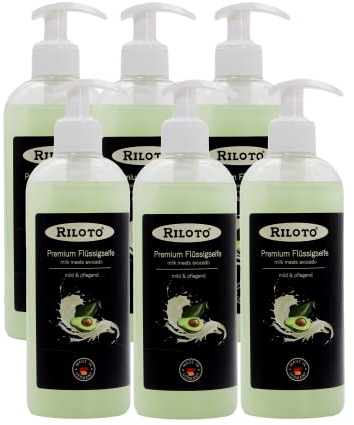 Lorito Premium Flüssigseife Avocadomilch 6 x 500 ml Vegan ohne Mikroplastik - Pflegende Handseife flüssig mit Avocadomilch, Seife für empfindliche Haut