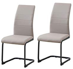 HTI living Schwingstuhl SallyP PU Cappuccino Freischwinger Esszimmerstuhl Kunstleder 2-teilig