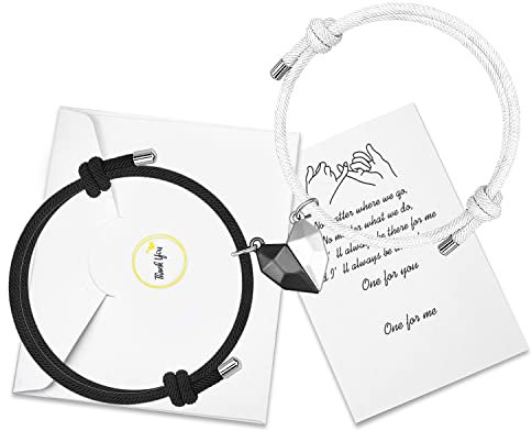 Bester Freund Magnetarmbänder für 2 passende Yin Yang Beziehung Attraktion für Freundschaft Freund Freundin (Heart)