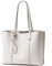 PORRASSO Handtasche Damen Schultertasche Groß Shopper Tasche Henkeltaschen PU Leder Shopper Taschen für Schule Arbeit Reisen Weiß