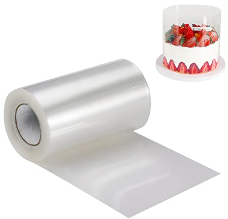 YQL Cake Collars 6cm x 10m Clear Acetate Sheets, 2.4inch x 394inch Transparent Acetate Roll for Cakes Chocolate Mousse, Cake Decorating Crafting