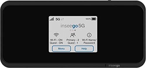 Inseego 5G MiFi M2000 Mobiler 5G Hotspot Router, WiFi 6, 4G LTE-Fallback, inkl kostenloser Vodafone SIM-Karte & 100 € -Gutschein sichern (nach SIM Registrierung) schwarz, 150 mm x70 mm x 17,9 mm
