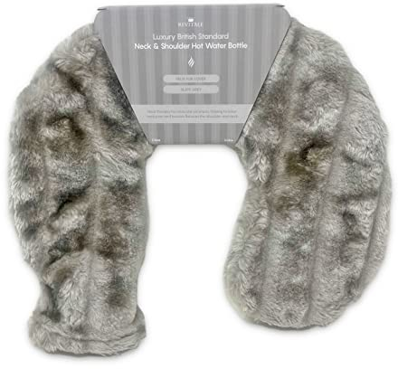 Revitale Fur Neck and Shoulder Hot Water Bottle (Slate Grey)