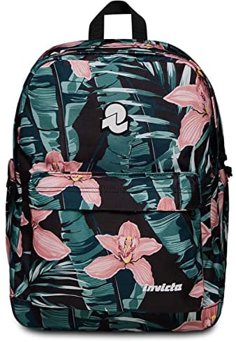 Invicta Zaino Scuola LAB, Rosa - Zaino Doppio Scomparto - Tasca Organizer, Tasca porta PC, Tasche laterali porta borraccia - Eco Material