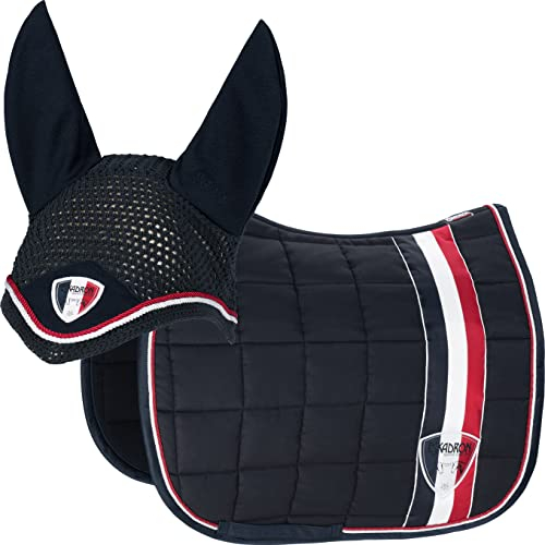 Eskadron Set Sports Selection in Navy Big Square Schabracke & Fliegenohren, Größe:Dressur Warmblut (DL)