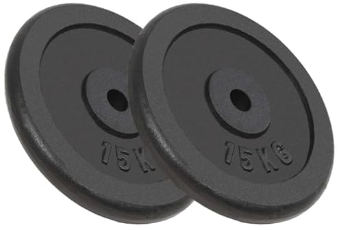 Hantelscheiben 2 Stk. 2x15 kg Gusseisen, CIADAZ Gewichte Hantel, Gewichtsscheiben, Trainingsgewichte, Hantelgewichte, Fitness Gewichte - AT