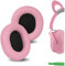 GEEKRIA Almohadillas de repuesto para Razer Kraken Kitty V2 Pro, Barracuda, Barracuda X, espuma viscoelástica, rosa, piel sintética