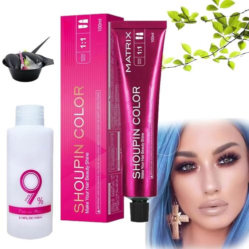 No Bleaching Hair Nourishing Coloring Hair Dye, Color Ammonia-Free Hair Dye, DIY Fashion Hair Dye Permanent For Men And Women, Hair Dye For Dark Hair, Hair Dye Permanent For Dark Hair (blue)