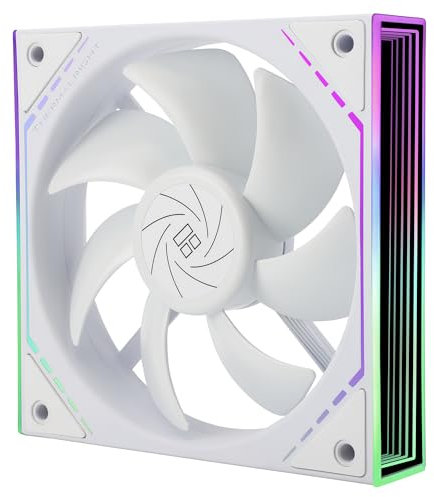 Thermalright TL-M12W 120mm CPU Case Fan With ARGB Mirror Light Effect, 4pin PWM Silent Computer Cooler for Liquid and Air Cooling (White)