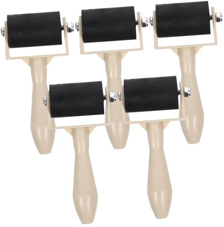 5 Pcs Printmaking Roller Printmaking Brayer Roller Ink Roller for Printmaking Print Roller Duct Tape Black Color Linoleum Pattern Paint Roller Hand Roller Printing Spreader Rubber