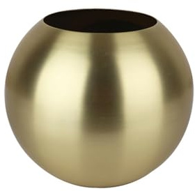 MIATTCLD Goldene Blumenvase, klein, dekorative Metallvasen für Tischdekoration, rund, goldfarben, Blumentopf, Heimdekoration, ideal für Hochzeiten, Partys, Jubiläen, Wohnzimmer, Restaurants