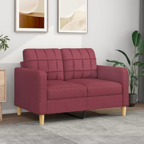Gecheer 2-Sitzer-Sofa 2er Gästesofa Gästebett Sofabett mit Armlehne Polstersofa Schlafsofa Bettsofa Schlafcouch Bettcouch Stoffsofa 138 x 77 x 80 cm (B x T x H) Stoff Metall,Textilene Weinrot