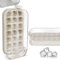 Ice Cube Tray with Lid and Bin 21 Pcs Quick-Fill Ice Cube Mold for Freezer Easy Press to Release White No-Touch Ice Cube Trays