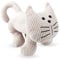 Tope para puerta (beige) gato 25 x 20 cm, decoración de felpa pesada (1000 g) para interior, ventana, habitación infantil