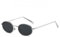 WDZAYXC Retro Oval Sonnenbrille für für Damen Herren(Silber/Schwarz)