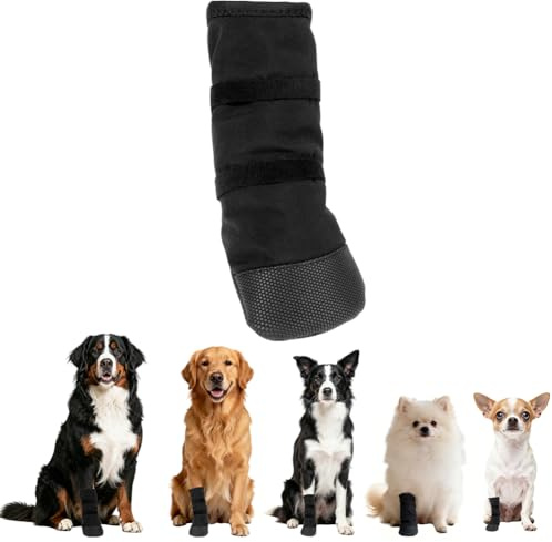 OSDUE Antideslizantes para Perros, Protector de Pata Botas para Perro Zapatos Impermeables Ajustable Lavable Antideslizante con Velcro Botas de Curación de Heridas para pequeños, medianos y Grandes L