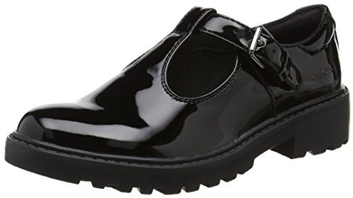 Geox Girls J Casey Ballerina, Black, 6 UK Child