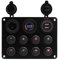 KAOLALI Panel de Interruptores Basculantes Interruptor de Palanca con 8 Interruptores +Toma de Mechero12V+LEDVoltimetro+4,2A Doble Cargador USB para Campera Furgoneta Caravanas Autocaravanas Barcos
