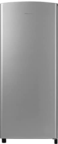 Hisense RR220D4ADF 52cm Freestanding Retro Fridge - 149 litre capacity - Auto Defrost - Wine Rack - Silver - F Rated