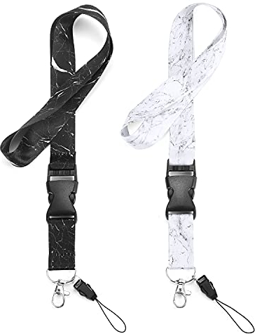 Ohaoduo Schlüsselband Umhängeband, 2 Stück Neck Lanyard Strip Schlüsselband Umhängeband Zweiseitiger Druck Schlüsselanhänger für Schlüssel Kamera Gurt Handy Band Arbeitskarte ID-Karten